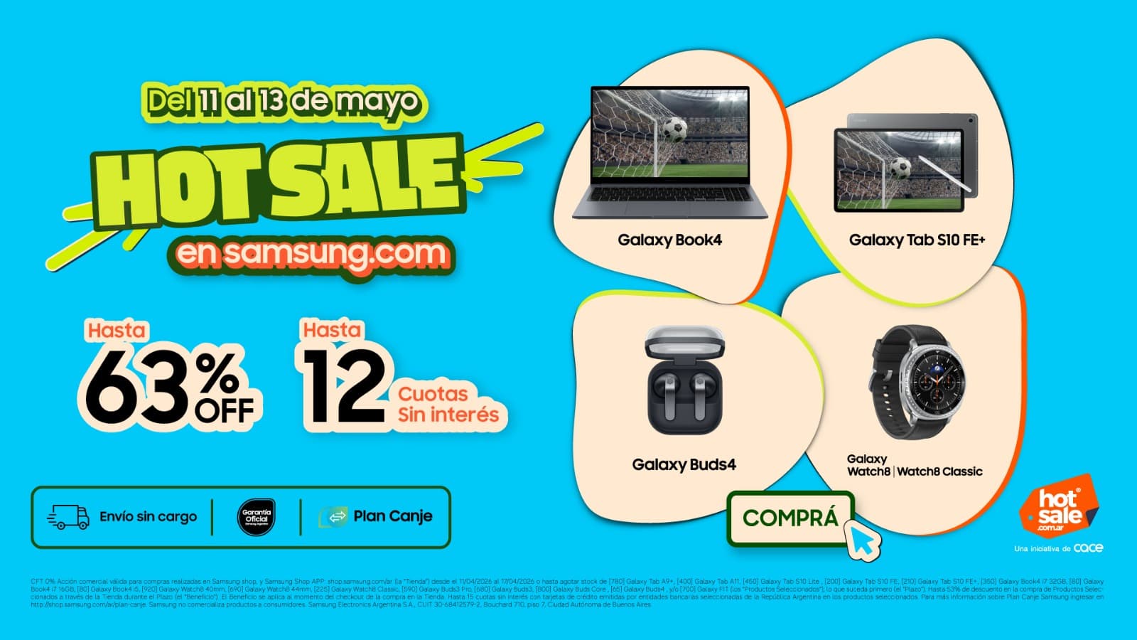 Samsung se prende al Hot Sale: hasta 50% off y 12 cuotas sin interés en todo lo que simplifica tu día
